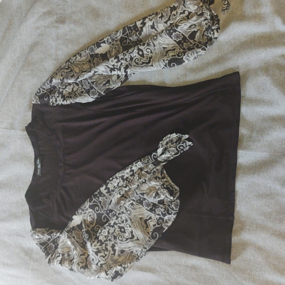 Kim & Cami patterned sleeves shirt